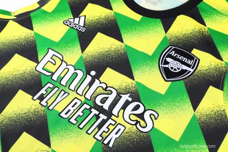 22/23 Arsenal Pre-match Training Jersey Yellow+Green Vest