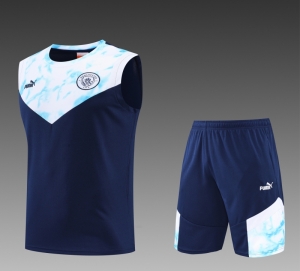 22/23 Manchester City Vest Training Jersey Kit Royal Blue
