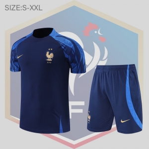 2022 France Training Jersey Short Sleeve Kit Blue