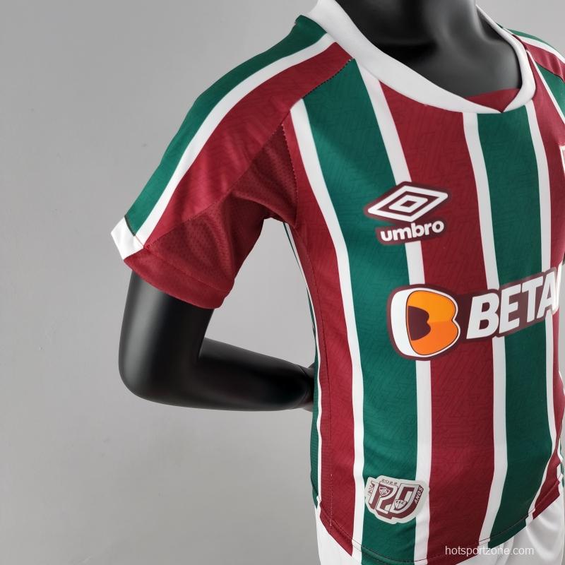 22/23 Kids Kit Fluminense Home Size16-28 Soccer Jersey