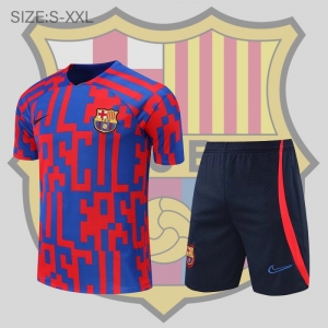 22/23 Barcelona Vest Training Jersey Short Sleeve Kit Red And Blue Camouflage