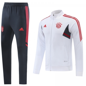 22/23 Bayern Munich White Full Zipper Jacket+Long Pants