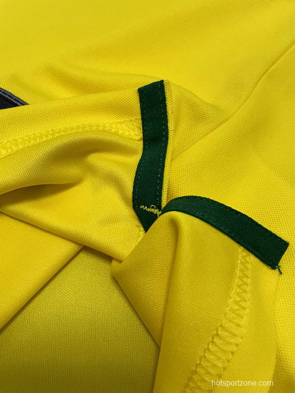 Retro 1998 Brazil Home Soccer Jersey