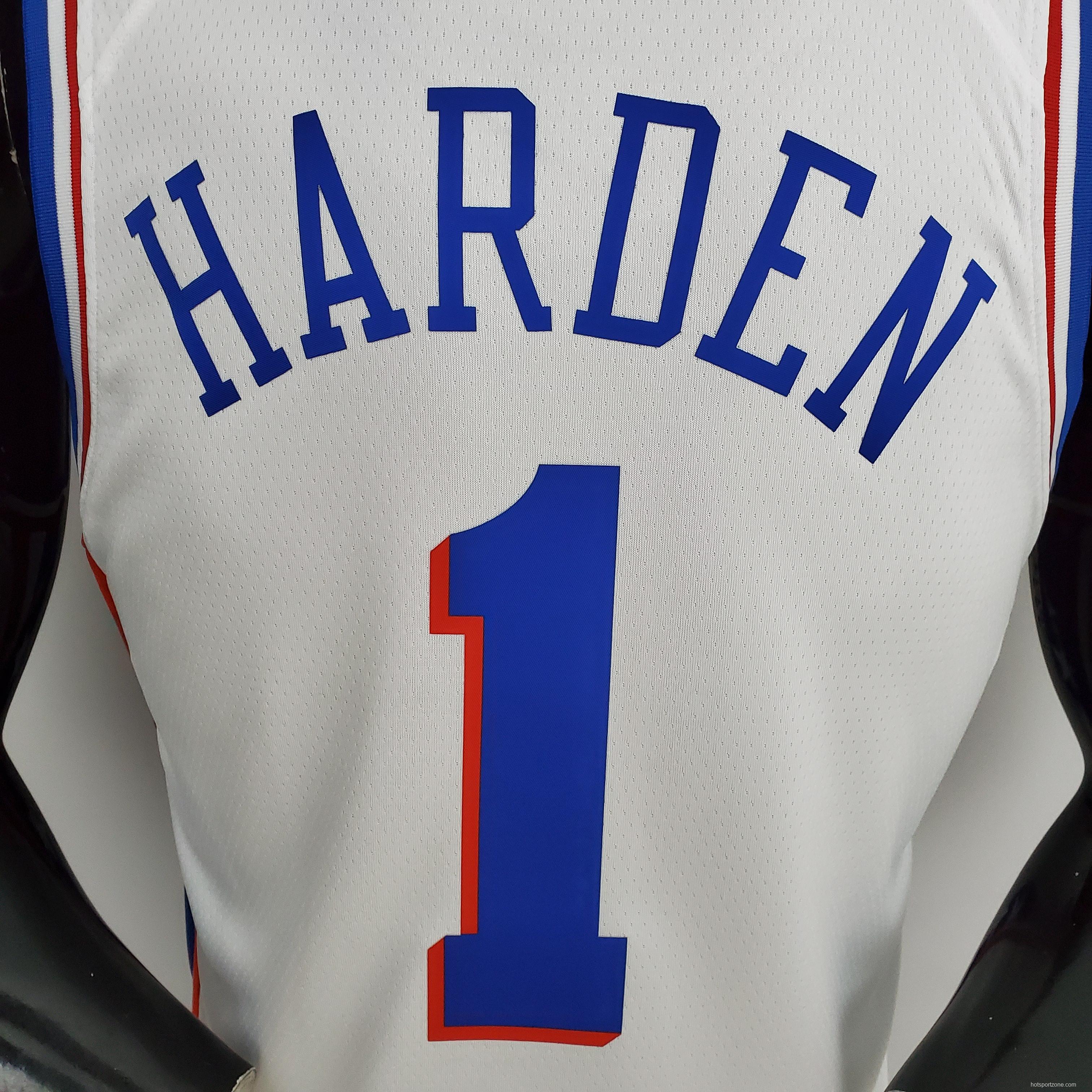 NBA 76ers Harden #1 V-Neck White