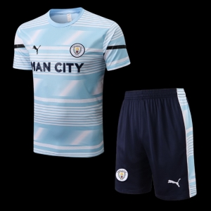 2223 Manchester City Light Blue Training Jersey +Shorts