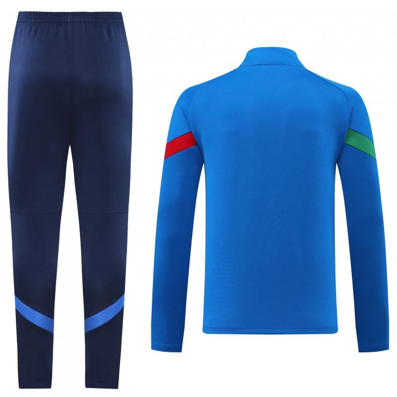 2022 Italy Blue Full Zipper Jacket+Long Pants