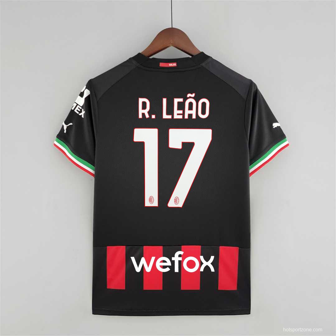22 23 AC Milan Home Soccer Jersey with Scudetto Patch