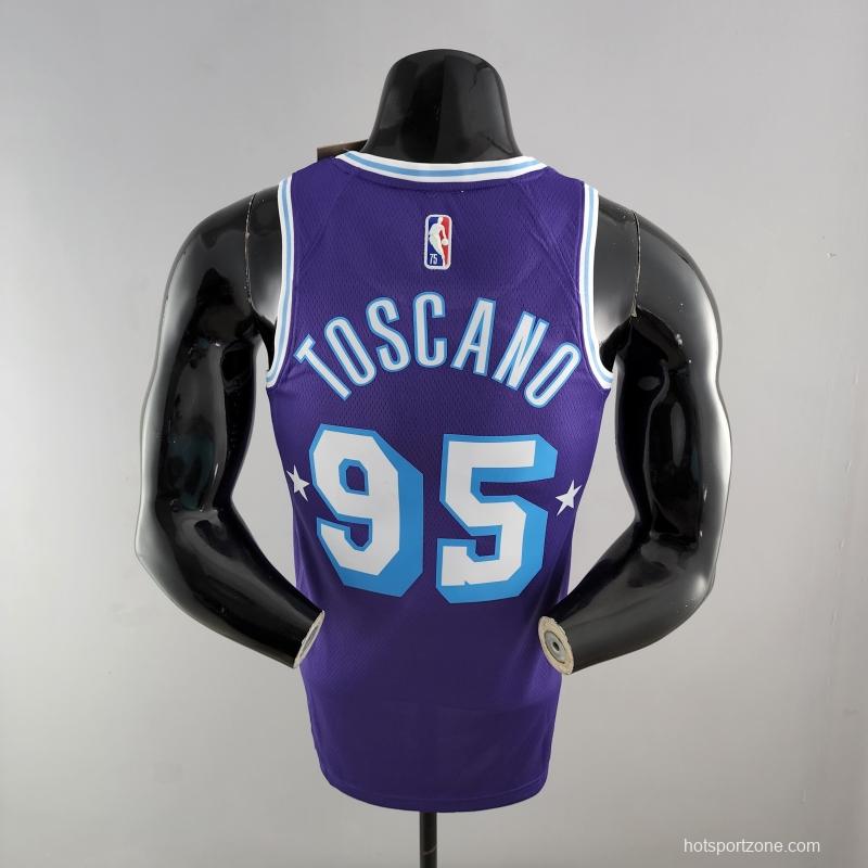 2022 75th Anniversary TOSCANO #95 Los Angeles Lakers City Edition Purple NBA Jersey