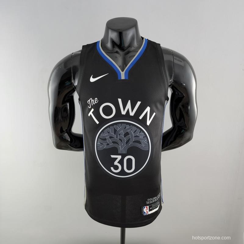 2020 Curry#30 Warriors City Edition Black And Grey NBA Jersey