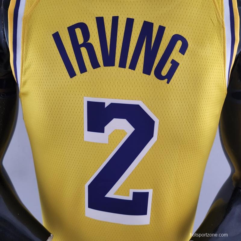 75th Anniversary IRVING #2 Los Angeles Lakers Yellow NBA Jersey