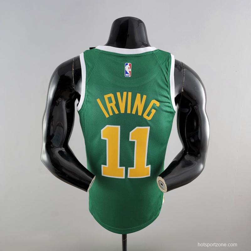 Boston Celtics IRVING#11 Green Gold NBA Jersey