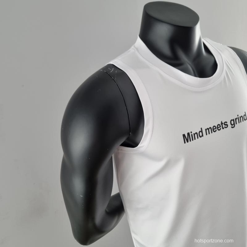 2022 Nike White Vest Shirts "Mind Meets Grind "#K000194