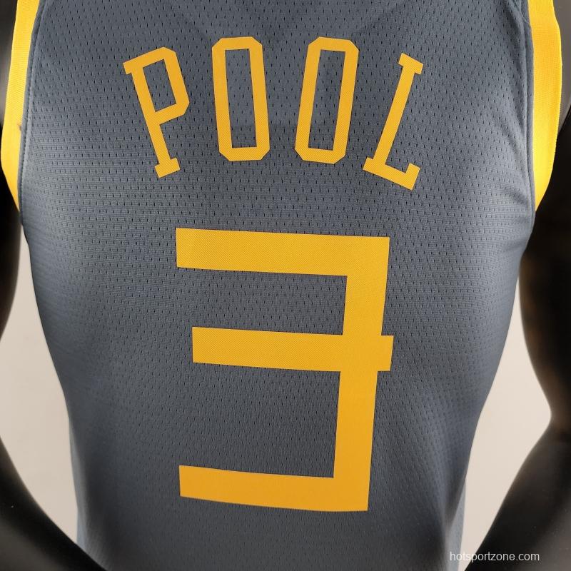 2018 POOLE#3 Golden State Warriors Grey NBA Jersey