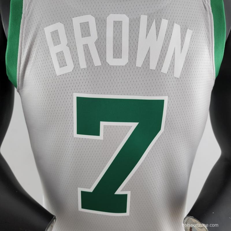 BROWN#7 Boston Celtics Grey NBA Jersey