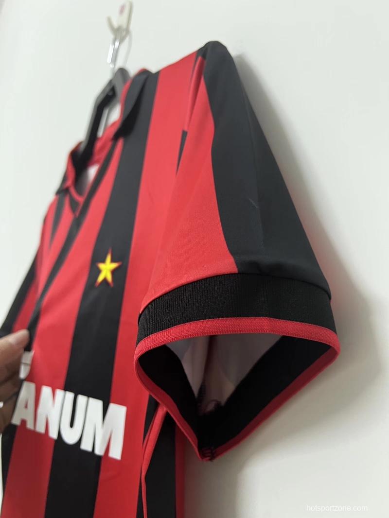 Retro 90/91 AC Milan Home Soccer Jersey