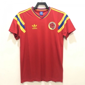 Retro 1990 Colombia Away Red Soccer Jersey