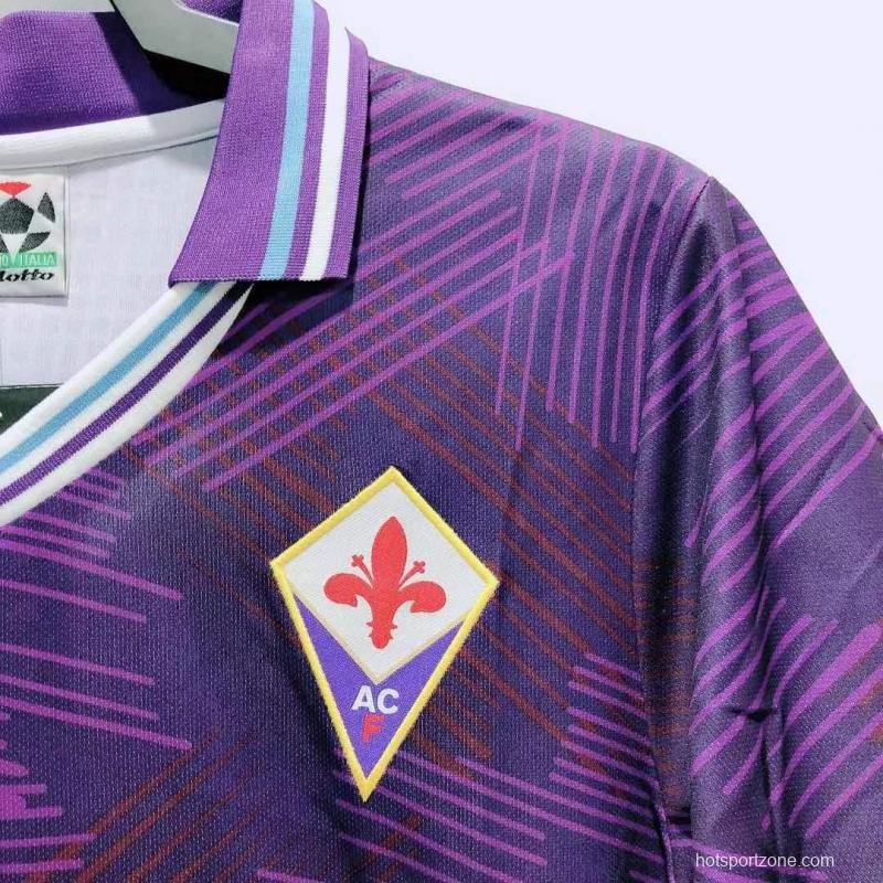 Retro 92/93 Fiorentina Home Soccer Jersey