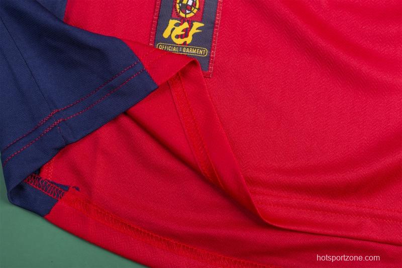 Retro 1998 Spain Home Soccer Jersey