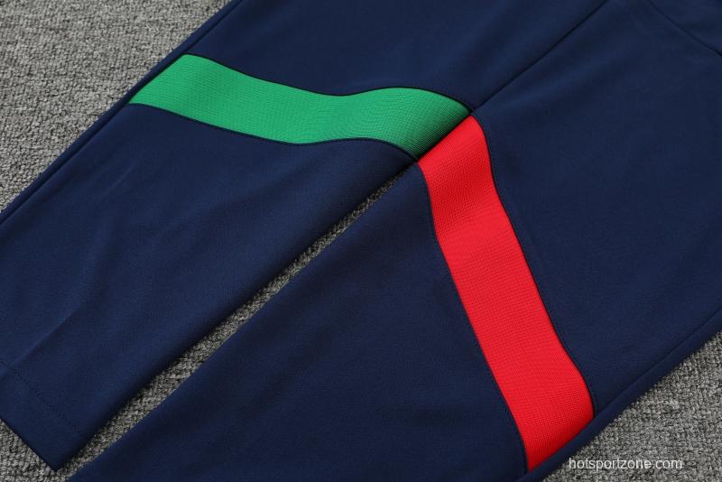 2022 Italy Blue Half Zipper Tracksuit