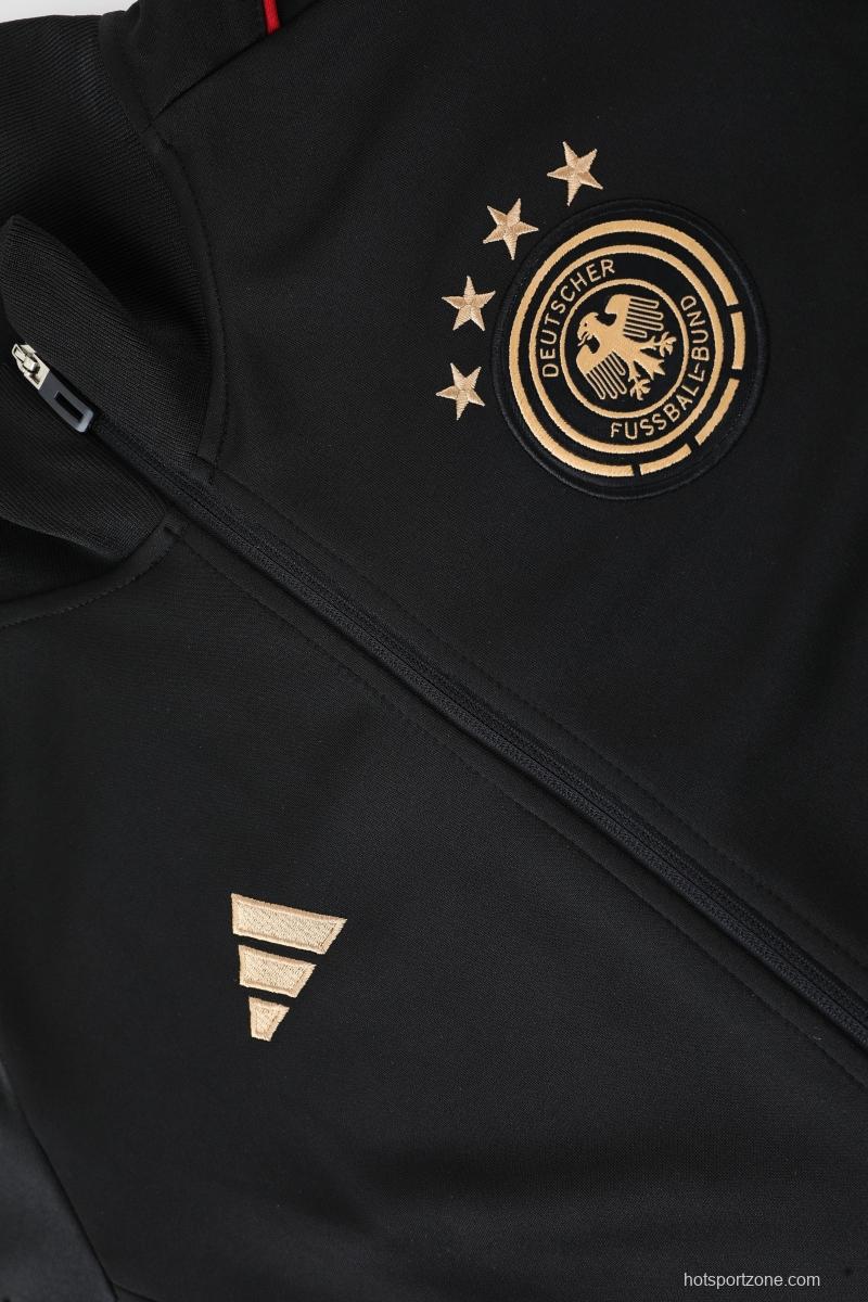 2022 Germany Black Full Zipper Tracksuit