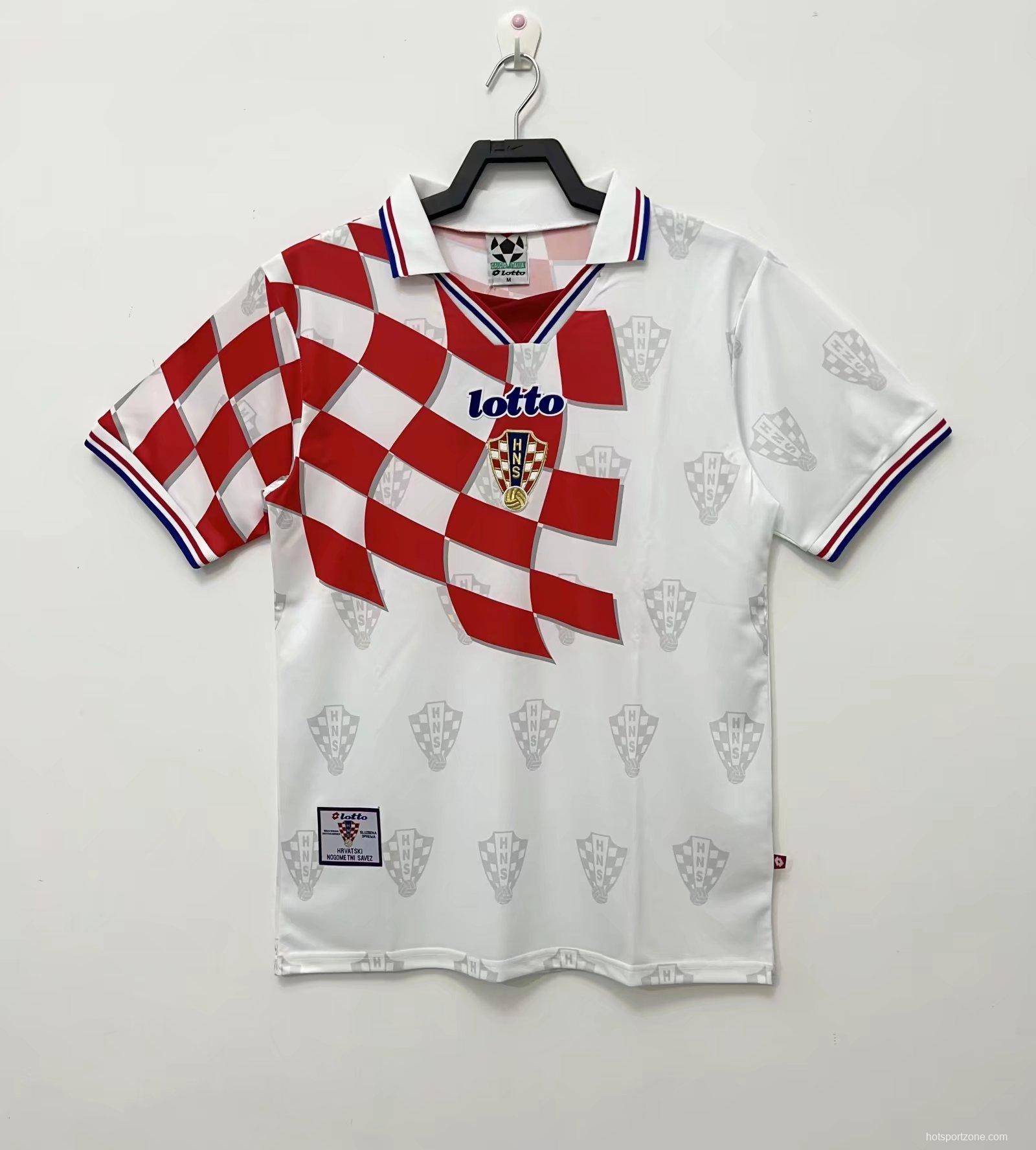 Retro 1998 Croatia Home Soccer Jersey