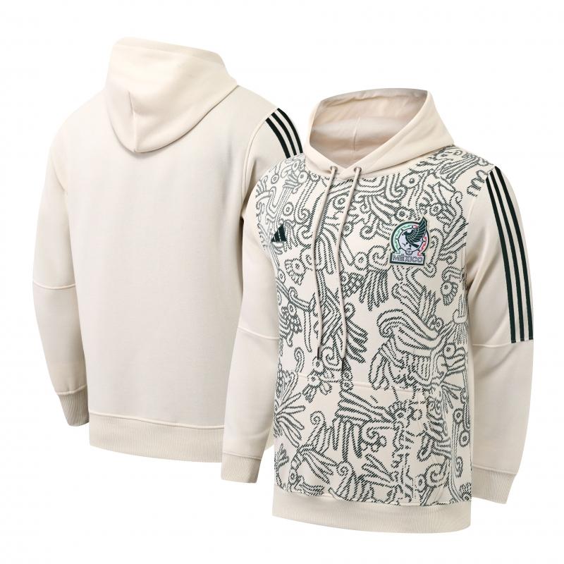 2022 Mexico Away White Hoodie Full Zipper Tracksuit