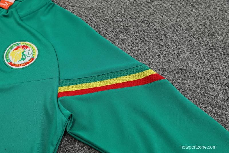 2022 Senegal Green Half Zipper Tracksuit
