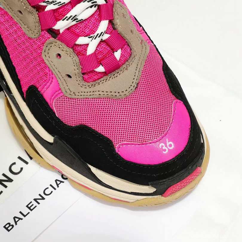 Men/Women Balenciaga Triple S Clear Sole Pink/Black Sneaker Item 6380340