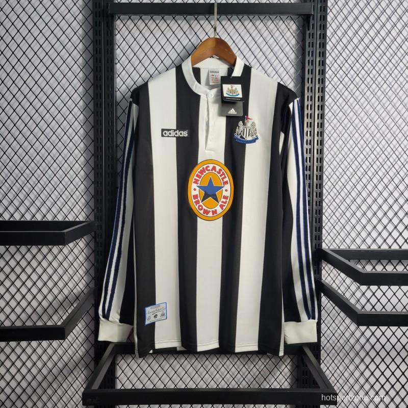 Retro 1995-97 Long Sleeve Newcastle Home Soccer Jersey