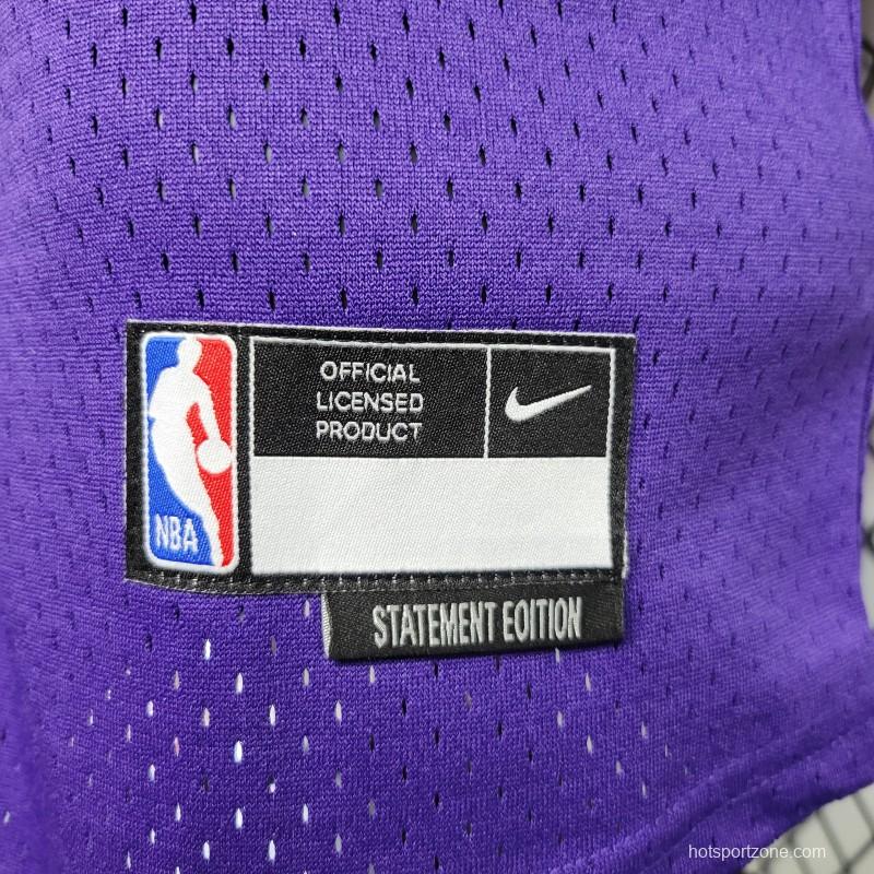 2023 NBA Lakers STATEMENT BASEBALL Purple Jersey