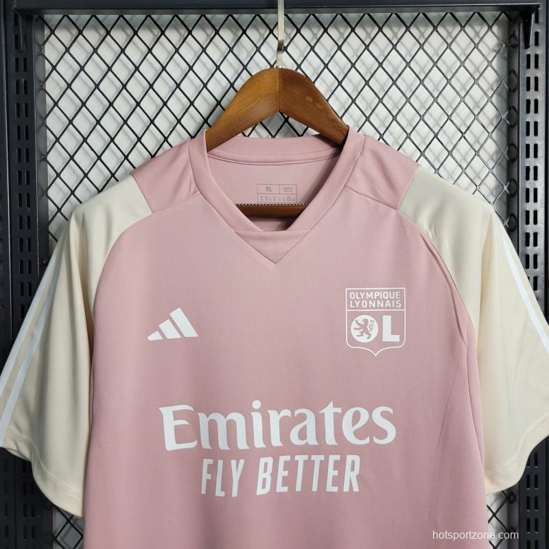 23-24 Olympique Lyonnais Lyon Training Pink Jersey