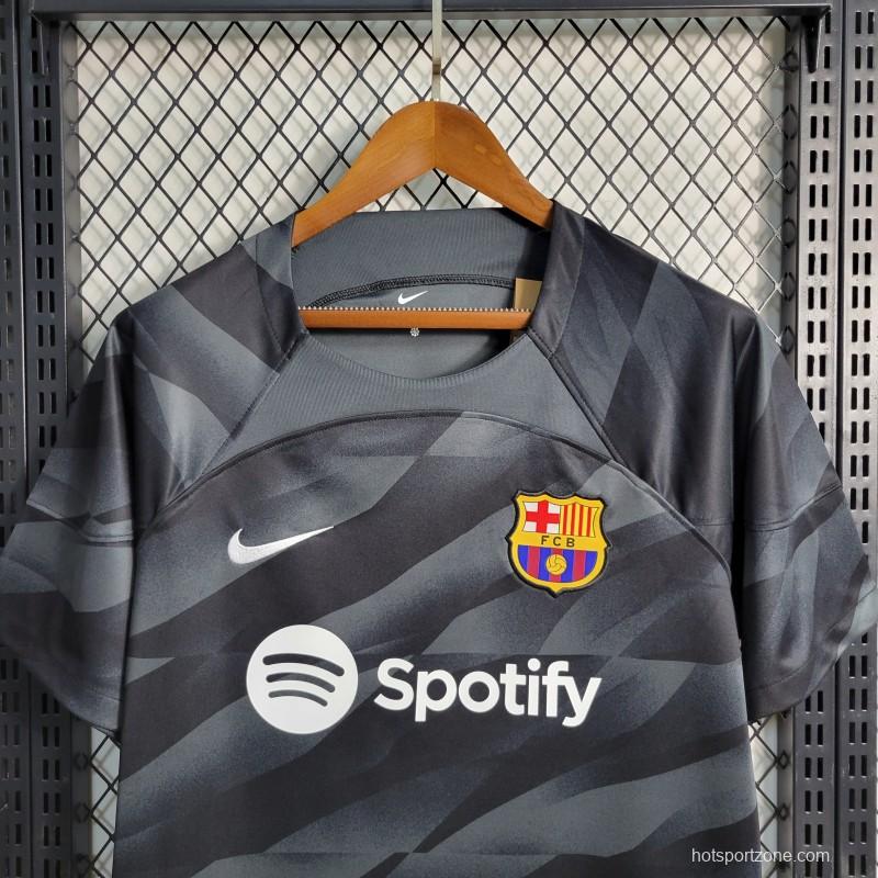 23-24 Barcelona Black Goalkeeper Jersey