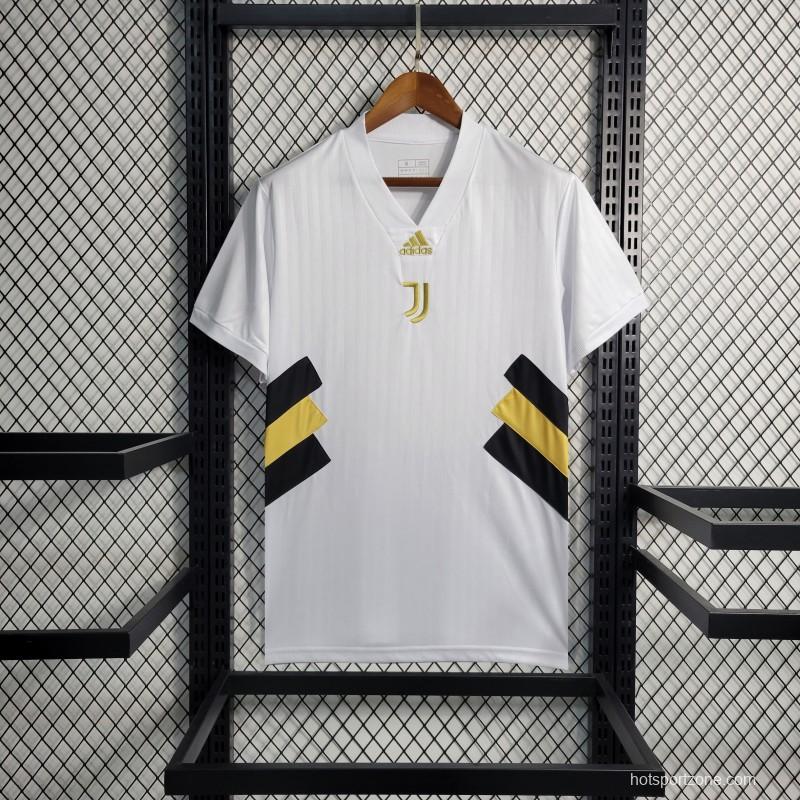 23-24 Juventus White Icon Jersey Embroidery Logo