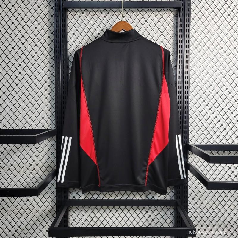 23-24 Sao Paulo Black Red Full Zipper Training Jacket