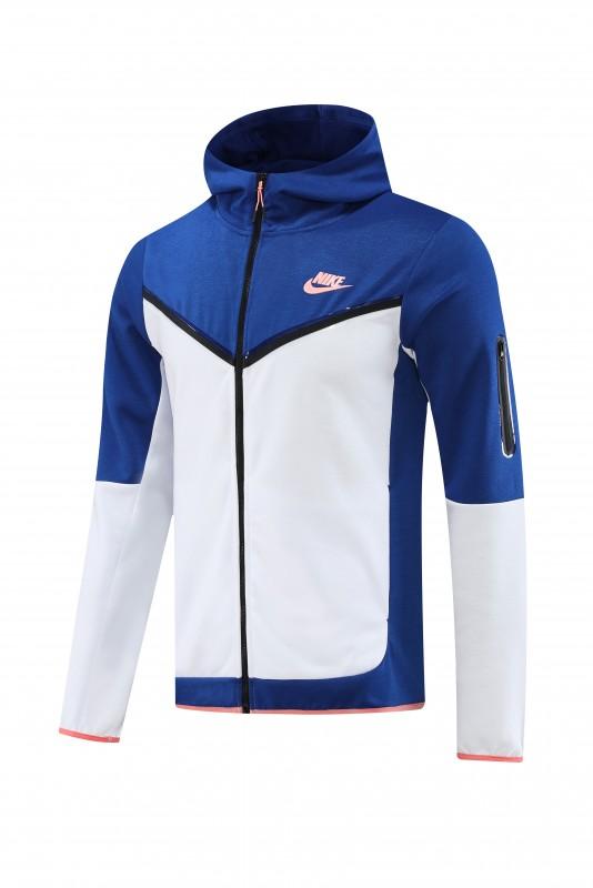 2023 Nike White Blue Full Zipper Hoodie Jacket +Pants