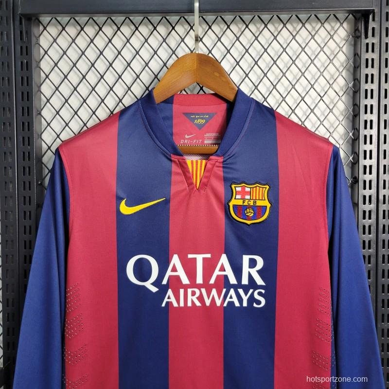 Retro14-15 Barcelona Home Long Sleeve Jersey