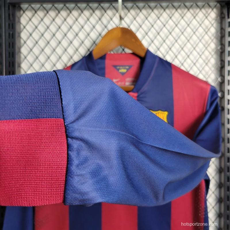 Retro14-15 Barcelona Home Long Sleeve Jersey