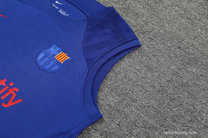 23-24 Barcelona Blue Vest Jersey+Shorts