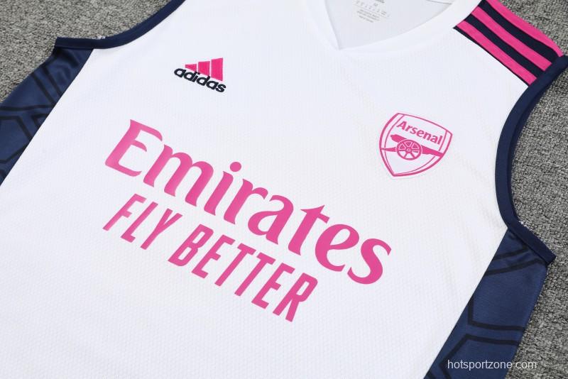 23-24 Arsenal White/Navy Vest Jersey+Shorts