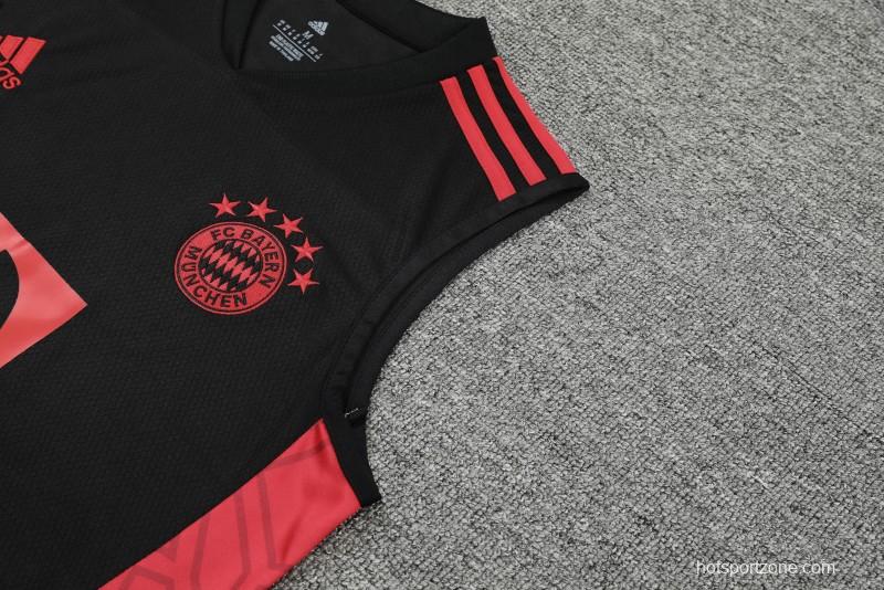 23-24 Bayern Munich Black Red Vest Jersey+Shorts