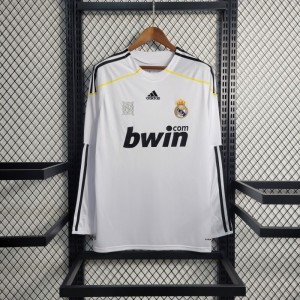 Retro Long Sleeve 09/10 Real Madrid Home Jersey