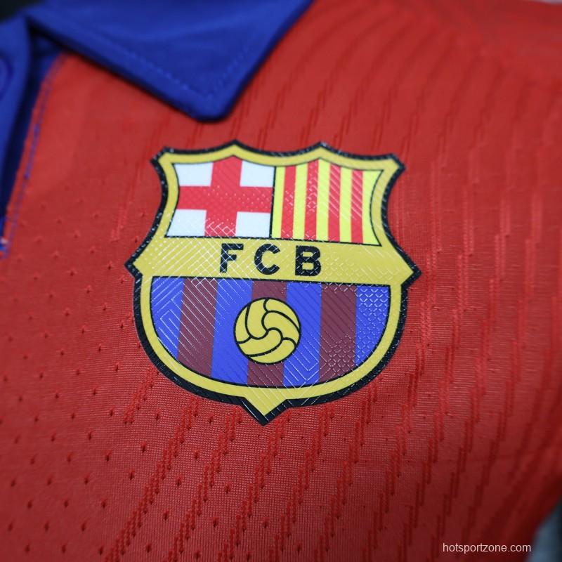 Player Version Barcelona Blue Red Jersey