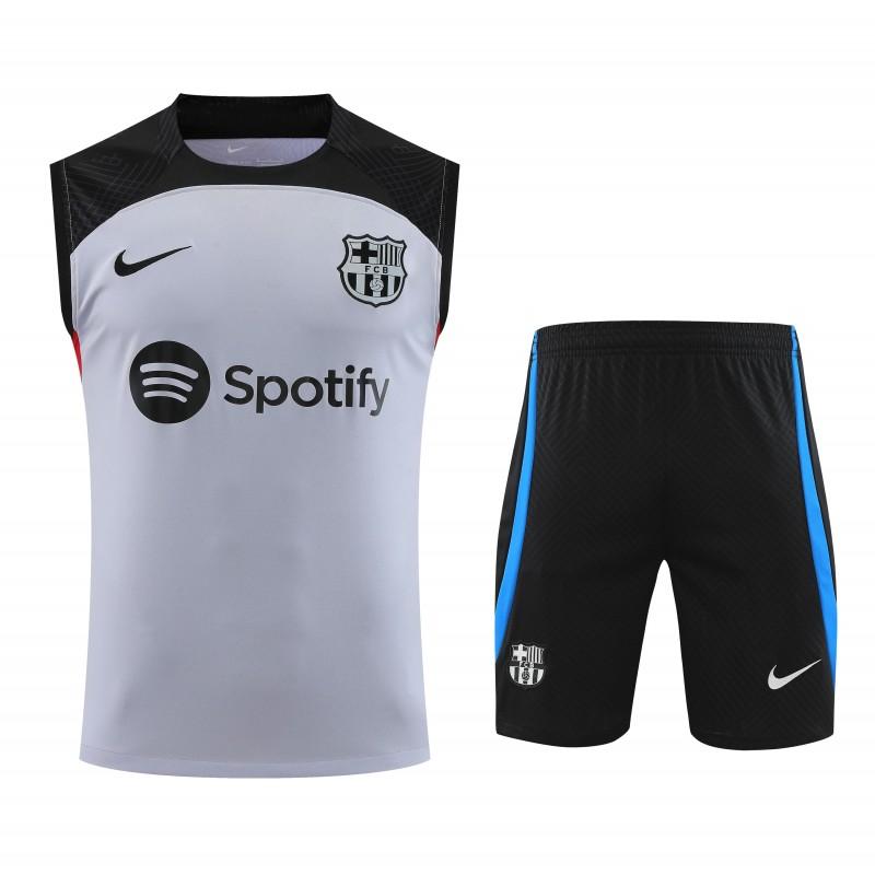 23-24  Barcelona Grey Black Vest Jersey+Shorts