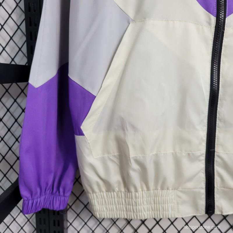 23-24 Adidas White Purple Windbreaker