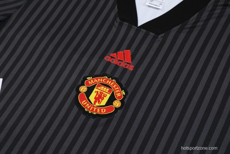 23 24 Manchester United Black Remake Icon Short Sleeve+Shorts