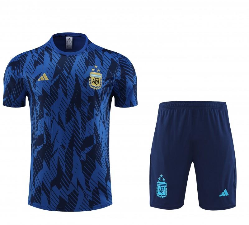 2023 Argentina Navy Stripe Short Sleeve+Shorts