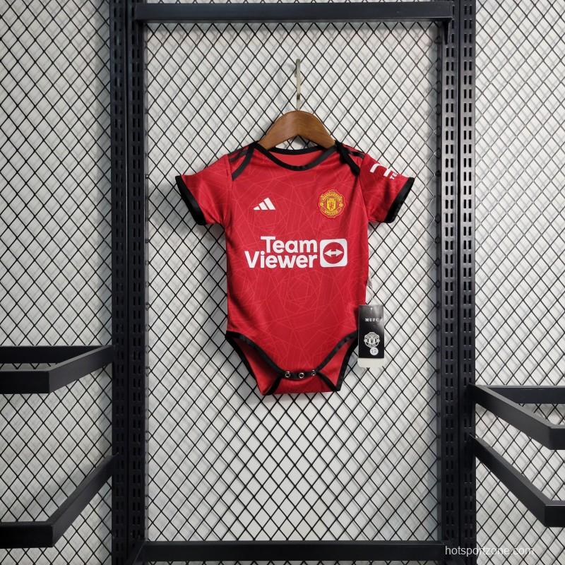 23-24 Baby Manchester United Home Jersey Size 9-12 Month