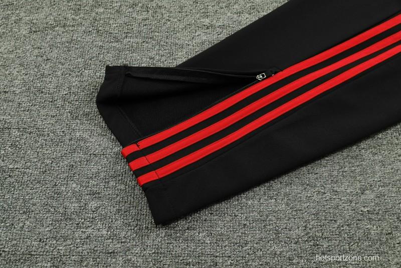 23/24 Manchester United White Hoodie Half Zipper Jacket+ Pants