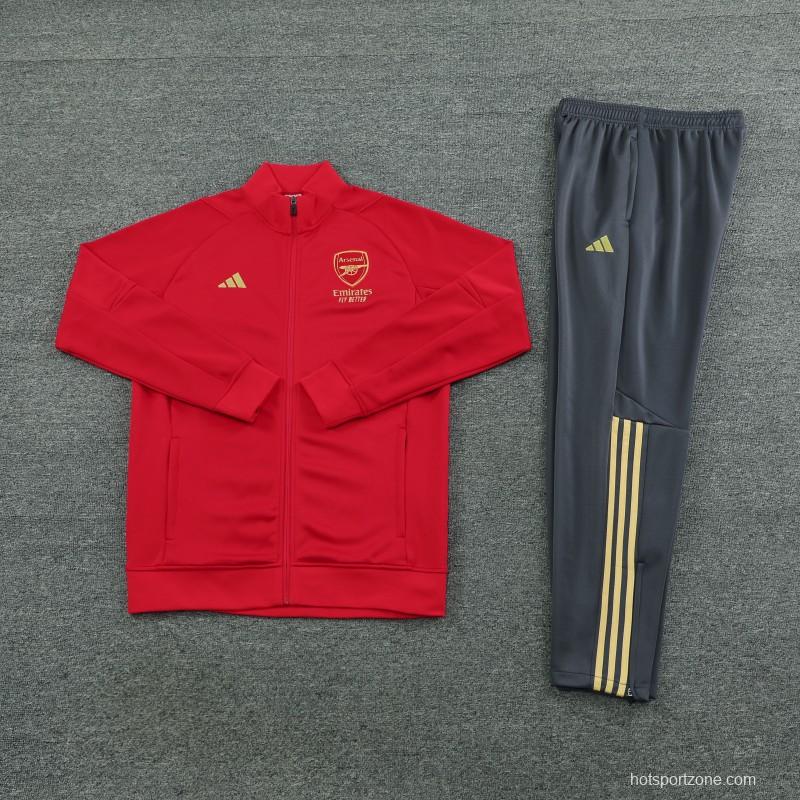 23/24 Arsenal Red Full Zipper Jacket+Pants