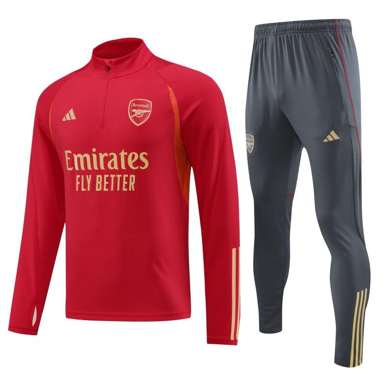 23/24 Arsenal Red Half Zipper Jacket+ Pants